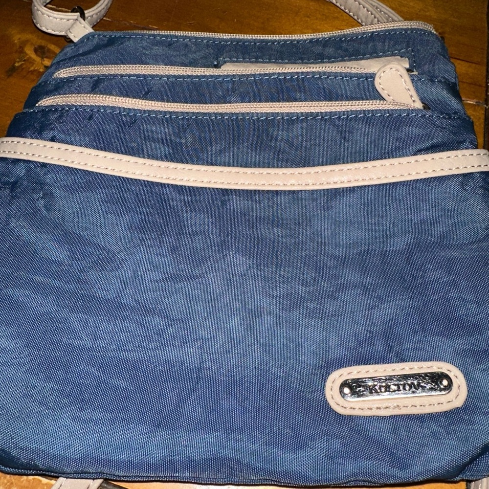Kipling Blue and Cream Messenger Bag